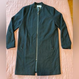 Topman Topshop Mens Longline Bomber Jacket Winter Coat Black US Medium